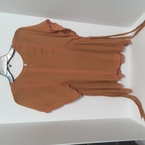 Zara Terracotta Smock Tunic Top with Partial Open Sides sz XS